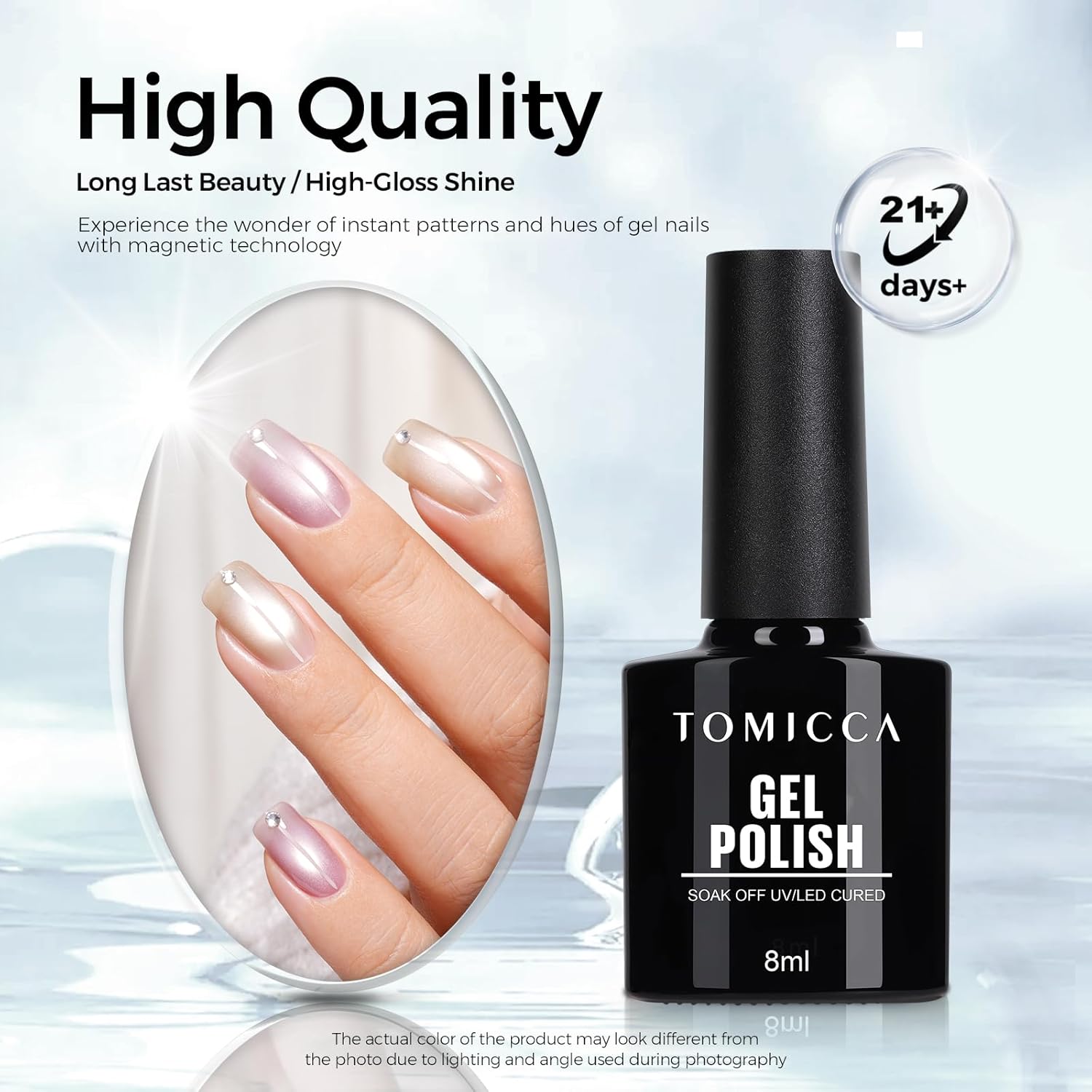 Thumbnail 6 de TOMICCA Cat-Eyes-Gel UV-Nagellack mit Magneten, 6 Farben Glitzer-Set (8 ml) – für DIY & Anfänger