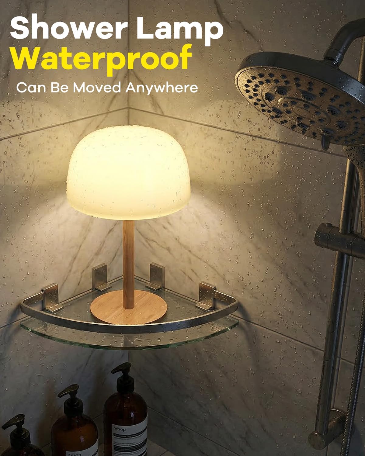 Thumbnail 5 de Waterproof Shower Lamp Cordless – 7500mAh Rechargeable Table Lamp for Bathrooms