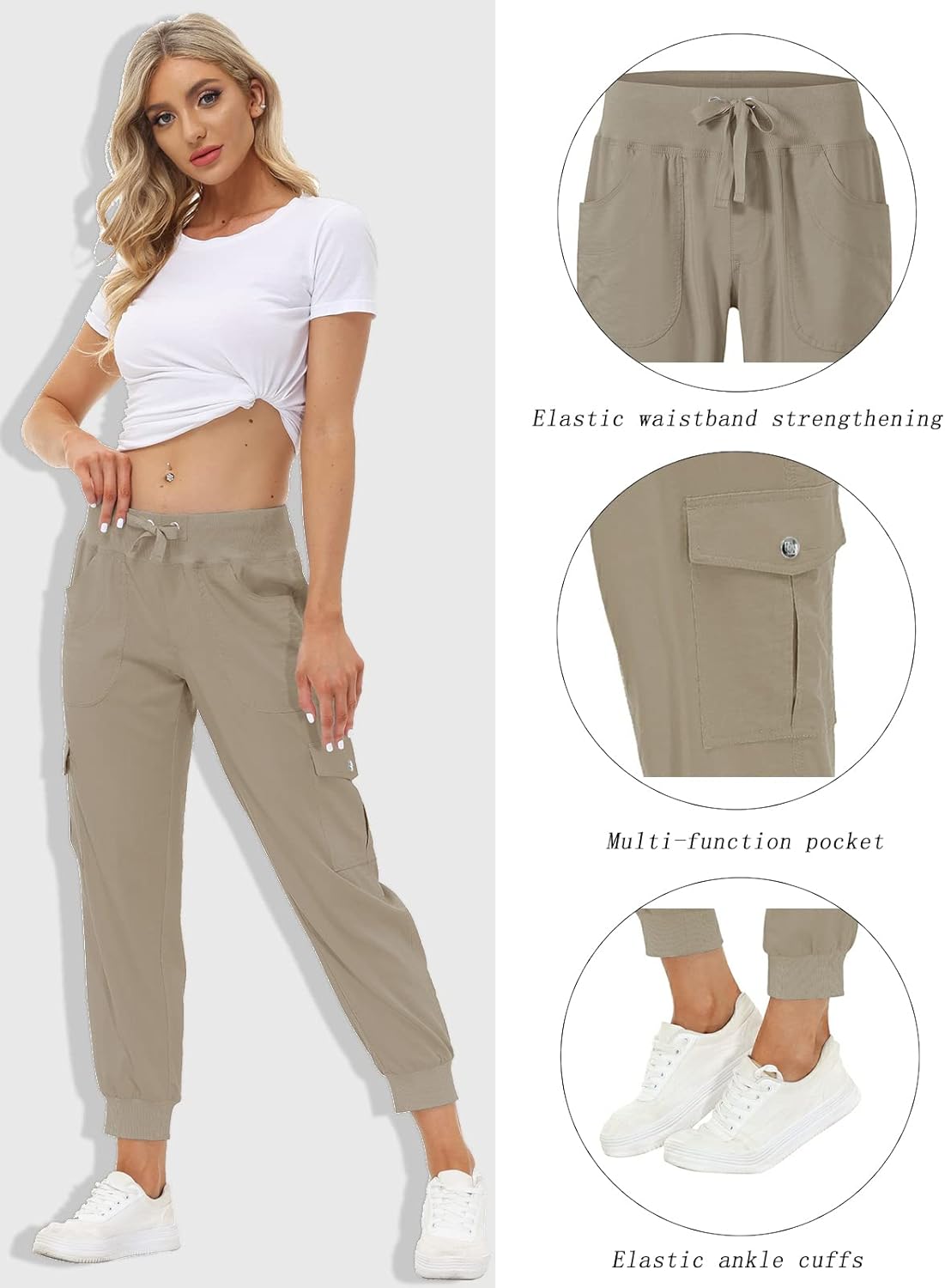 Thumbnail 2 de MoFiz Women's Hiking Cargo Pants – Lightweight, Quick-Dry with Six Pockets