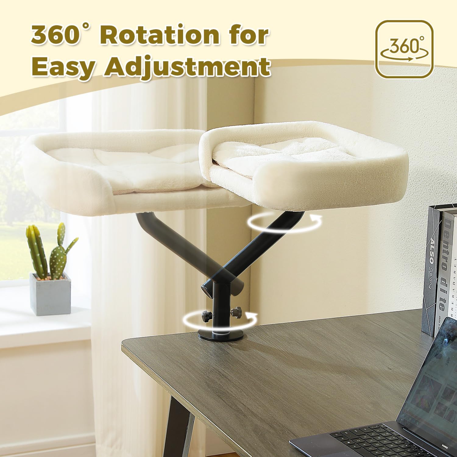 Detalle 2 de PAWZ Road Cat Desk Bed: 360° Rotatable, Supports Up to 50 lbs