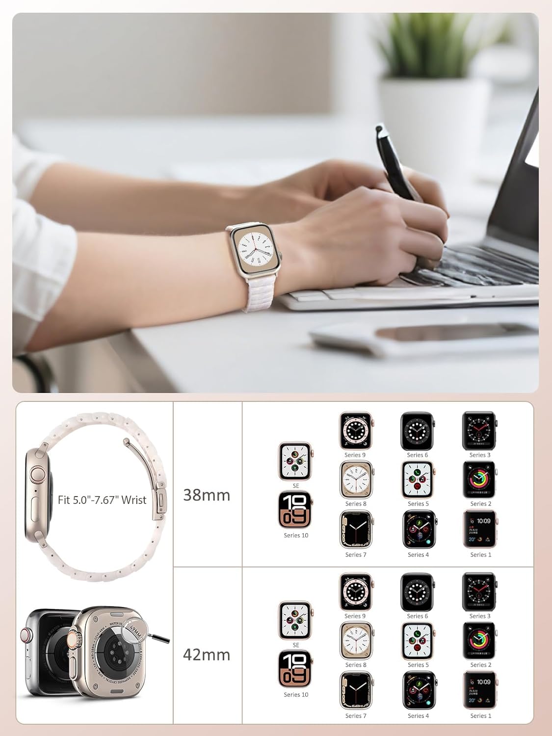 Thumbnail 6 de V.R.HOPE Harz-Armband für Apple Watch (SE/9/10/11) 44–49 mm – Polarstern, leicht & hautverträglich