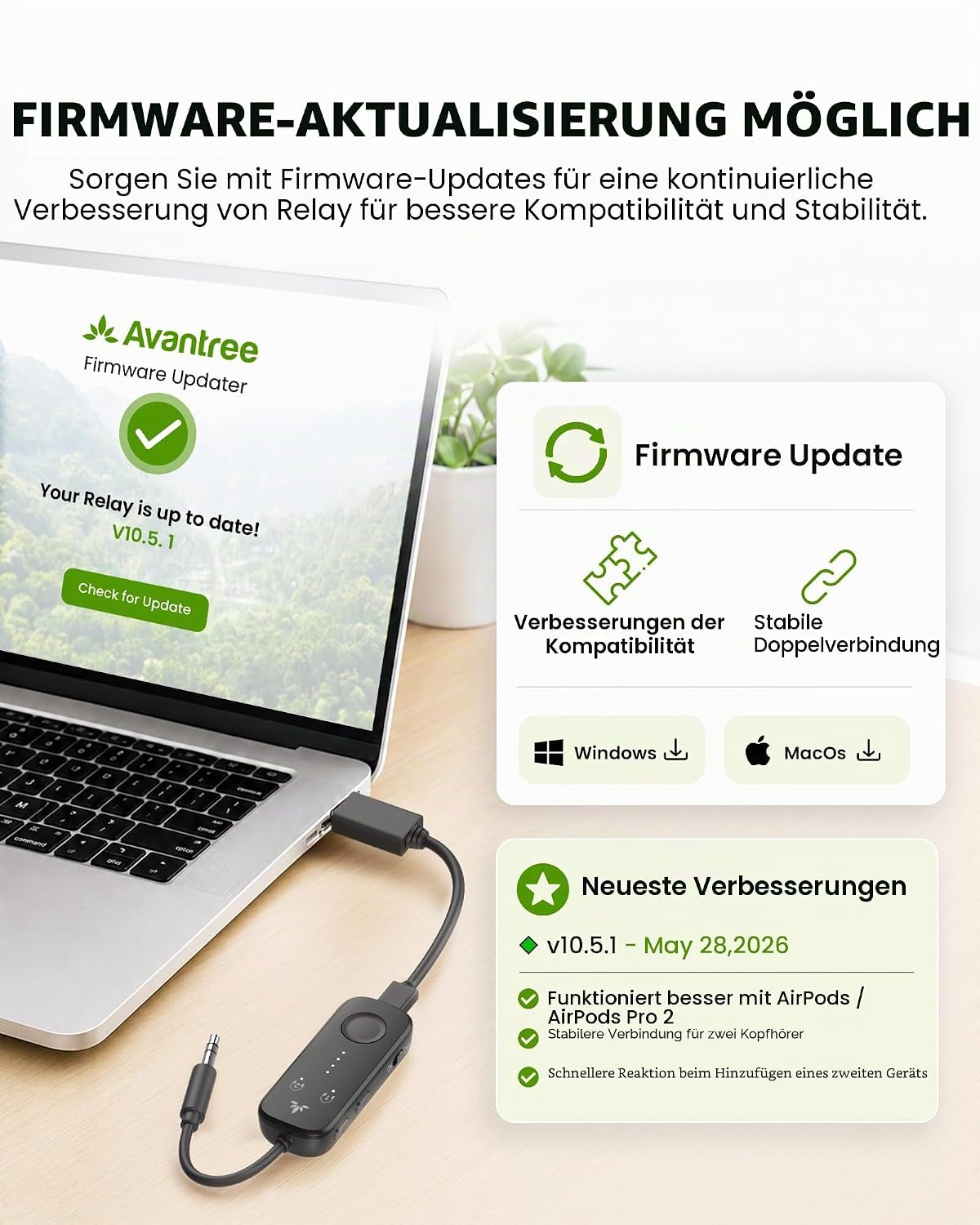 Detalle 2 de Avantree Relay Bluetooth 5.3 Adapter 20 Std