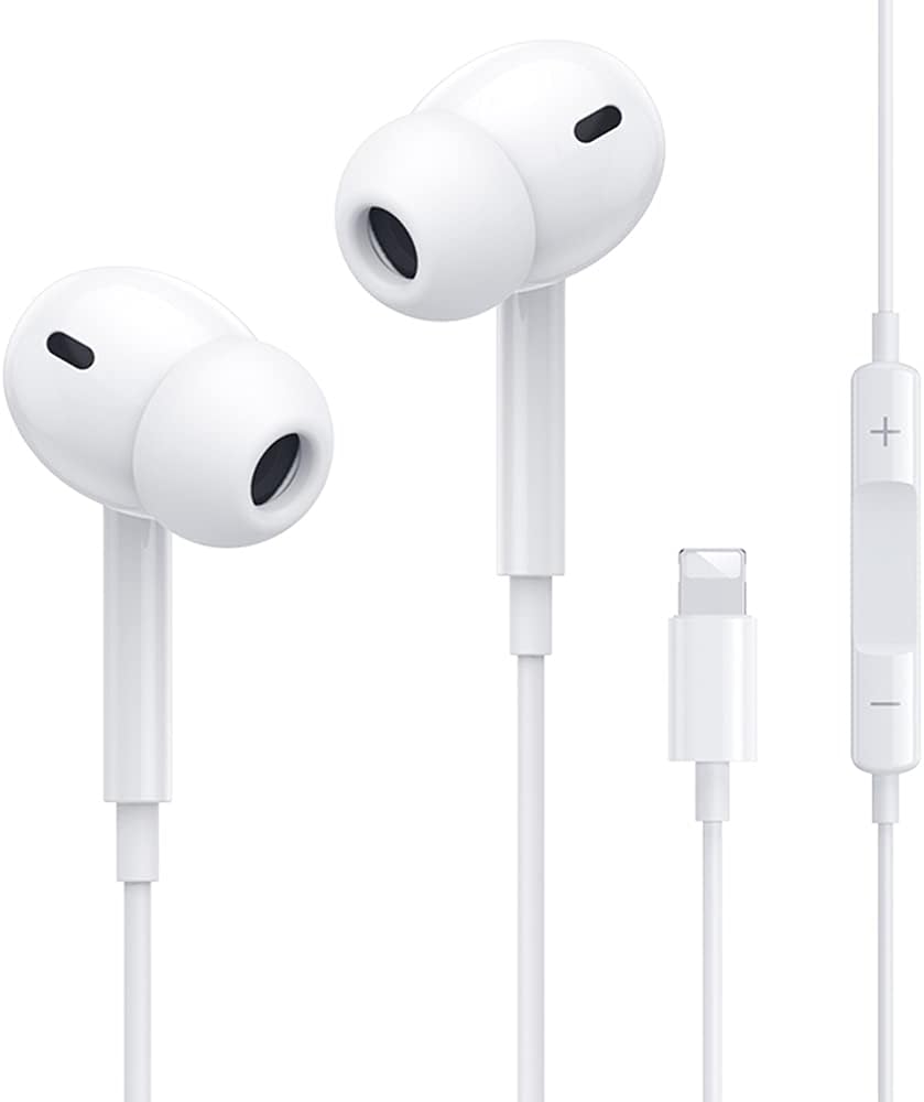 Detalle de In-Ear Headphones for iPhone (MFI Certified) – Wired Earphones with Microphone, Volume Control and HiFi Audio