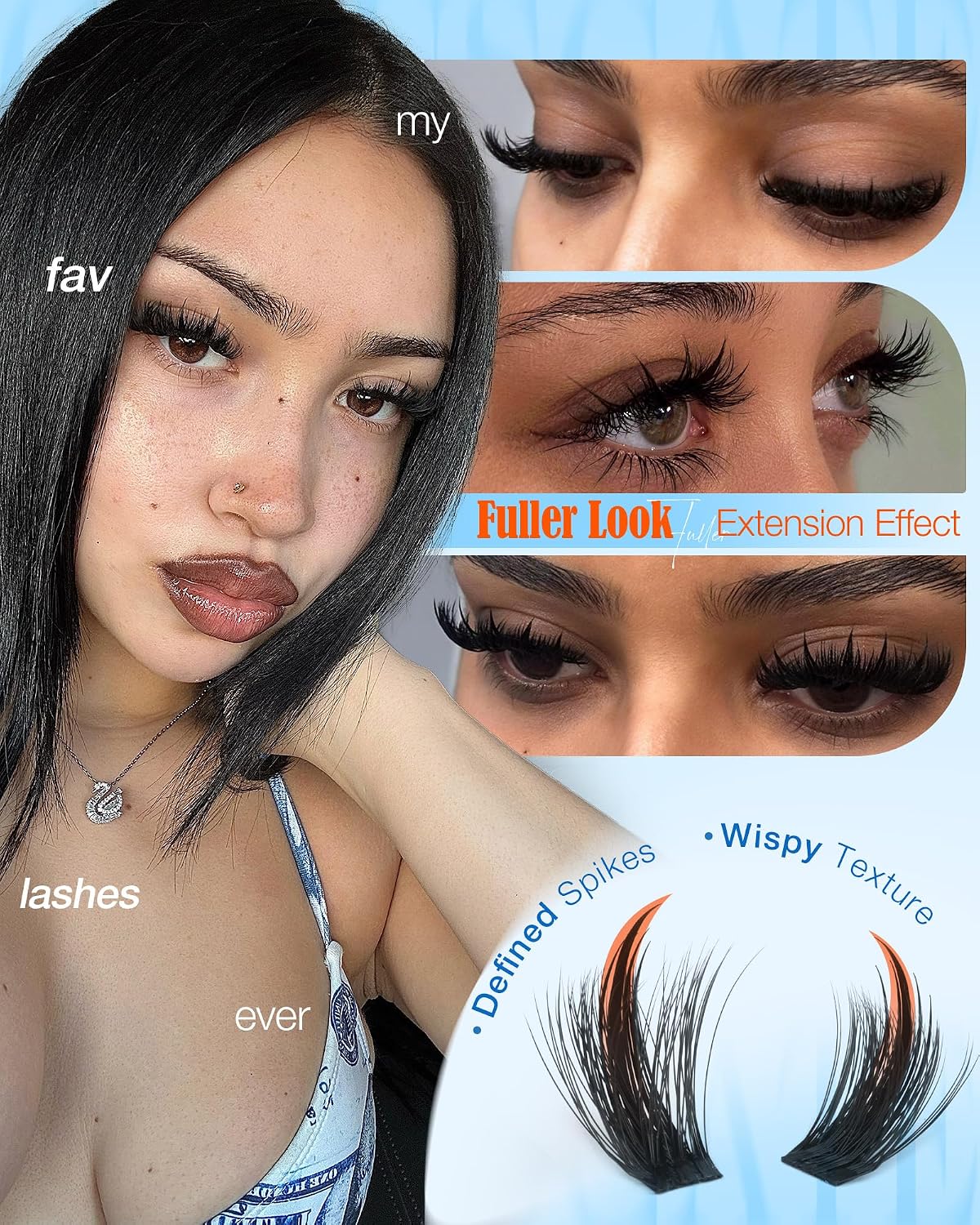 Detalle de CORUSCATE Manga Lash Clusters 12–18mm