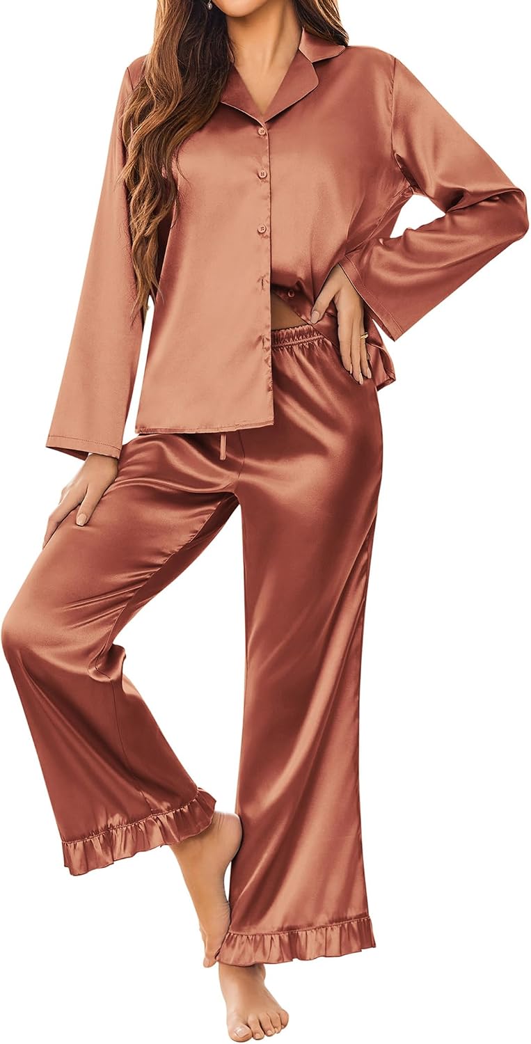 Detalle 2 de Ekouaer Satin Pajama Set