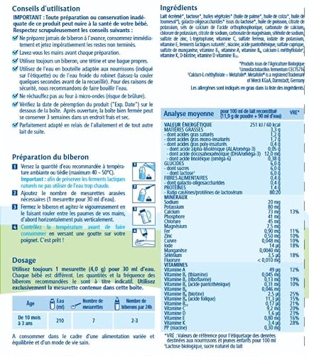 Detalle de HiPP Combiotic FLM Lait 3 Croissance Bio – boîte 800 g