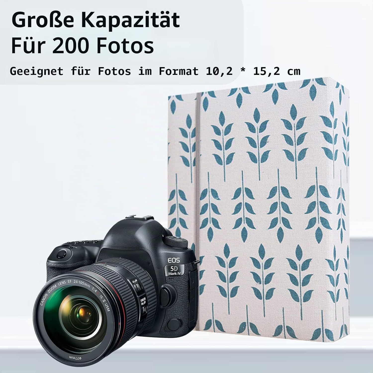 Detalle de Fotoalbum 10 x 15 cm – 200 Fotos, Leinen-Cover, robustes Hardcover-Album