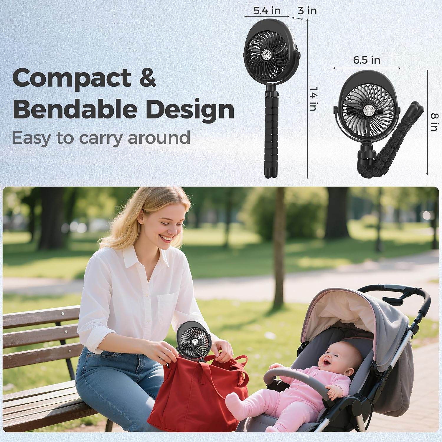 Detalle de COMLIFE Stroller Fan 4000mAh