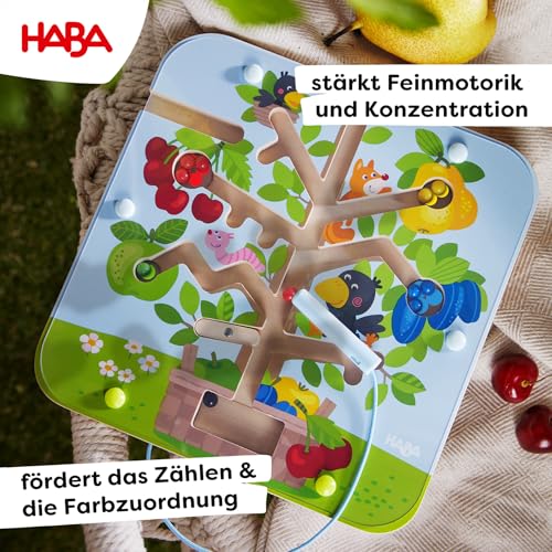 Detalle de HABA Magnetspiel Obstgarten – Labyrinth mit Magnetstift aus Holz