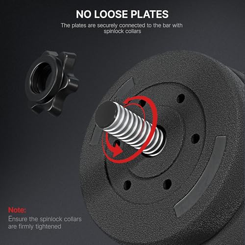Detalle de Yaheetech 30KG Adjustable Dumbbells Set – 2x15KG Free Weights for Home Gym