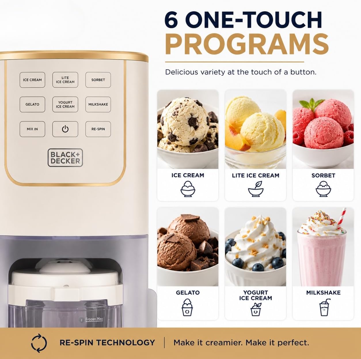 Detalle de BLACK+DECKER Ice Cream Maker for Families & Kids