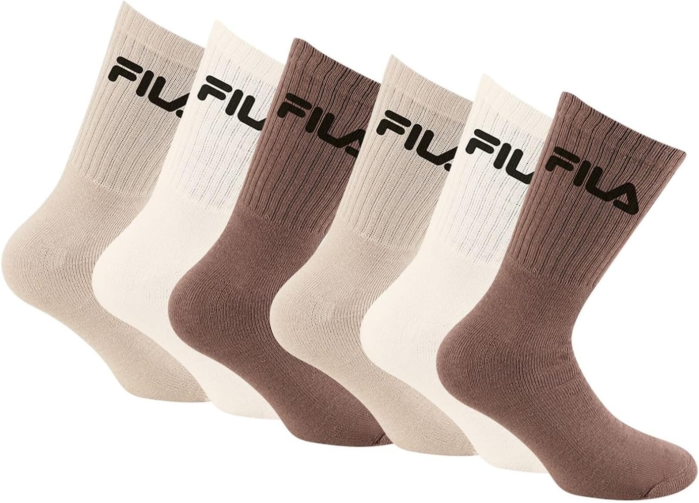 Detalle de Chaussette Homme Tennis – Lot de 6, FILA, Taille 43-46 (Gris/Marron/Bordeaux A)