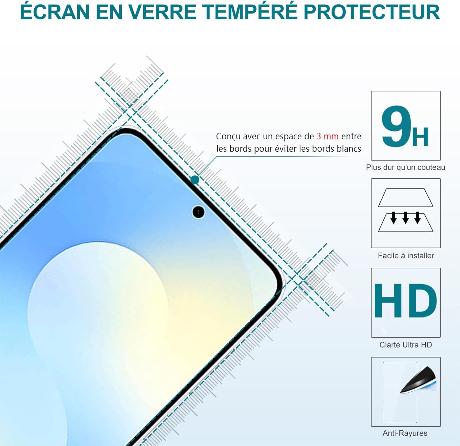 Thumbnail 6 de LeYi Coque transparente Samsung Galaxy S25 FE 5G avec protection 360° et 2 verres trempés