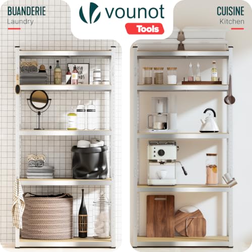 Thumbnail 6 de vounot Lot de 2 Étagères de Rangement en Acier Galvanisé à 5 Niveaux 180x90x40 cm – Charge Lourde