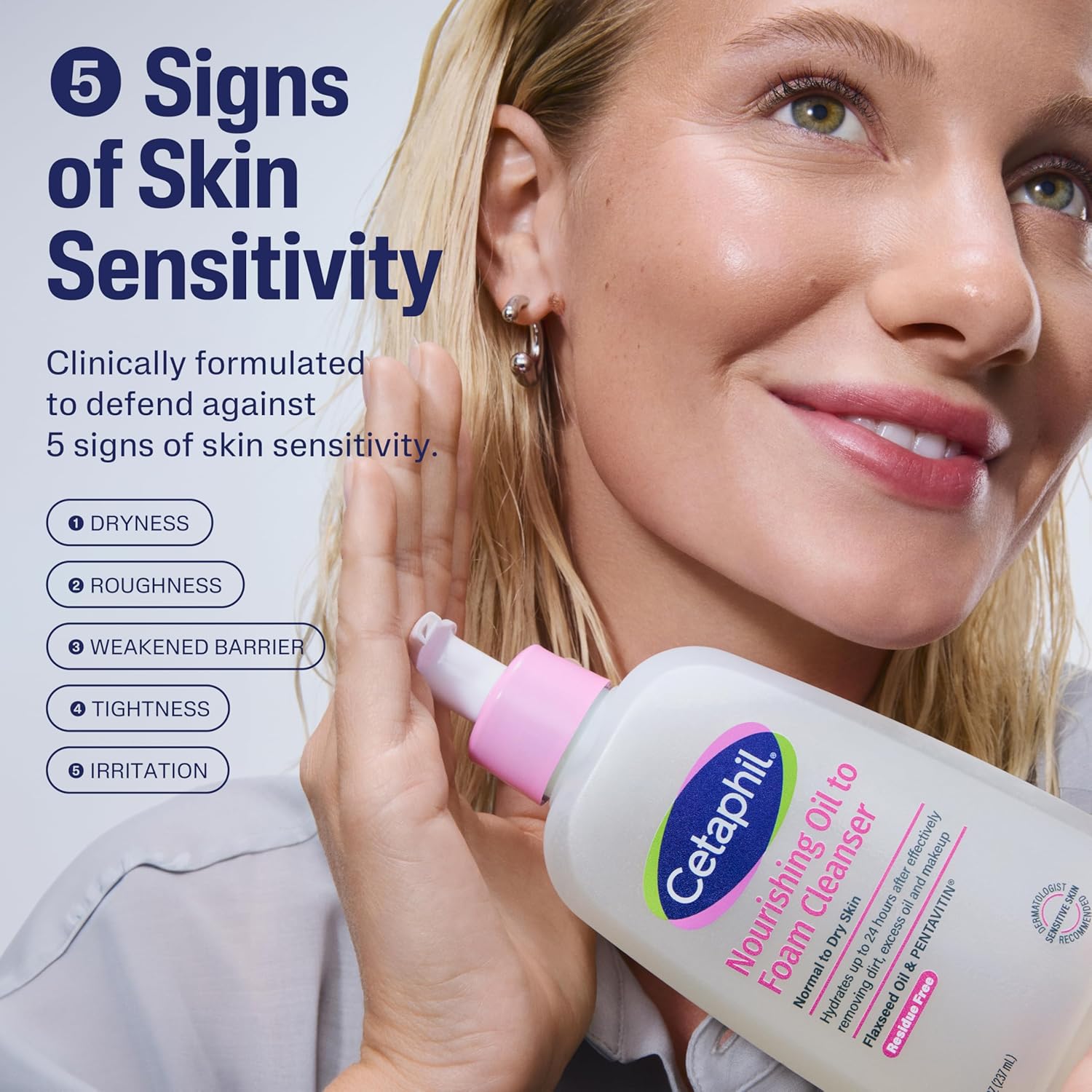 Detalle de Cetaphil Nourishing Oil to Foam Facial Cleanser for Normal to Dry Skin (8 fl oz)