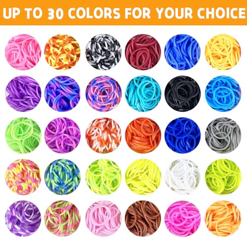 Detalle de Gomas para hacer pulseras Jsdoin 2700+ 40 rejilla: kit creativo con 30 colores y accesorios