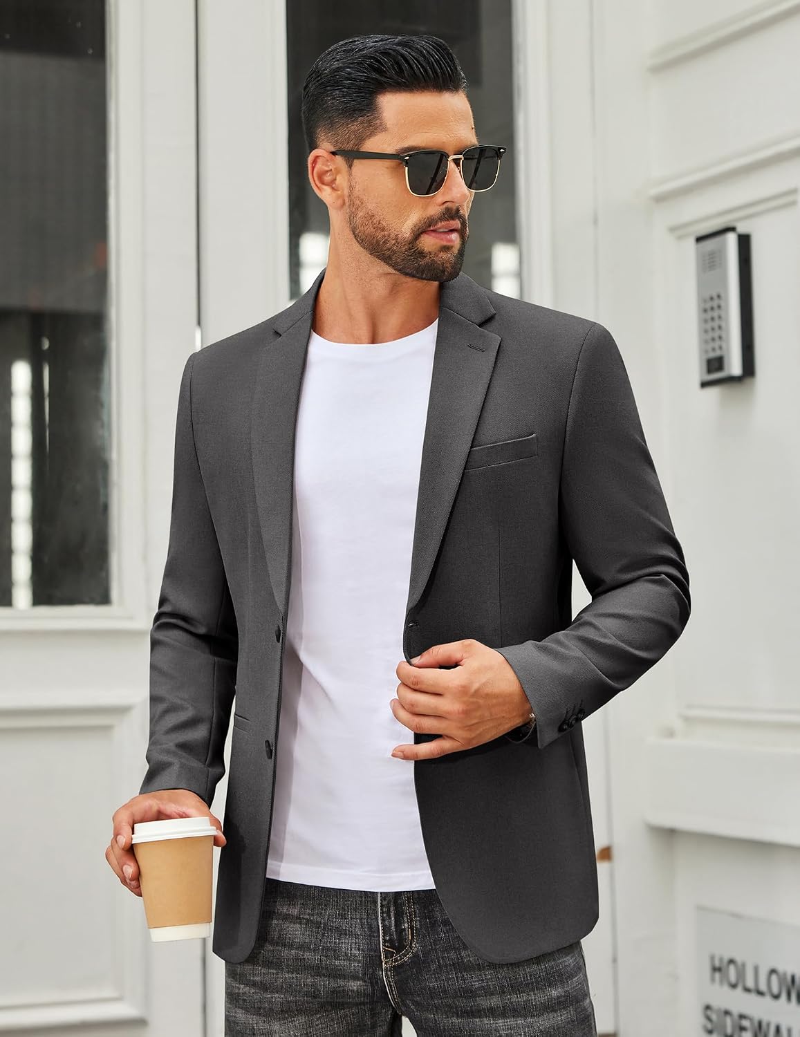 Detalle 2 de COOFANDY Men's Blazer, Two-Button