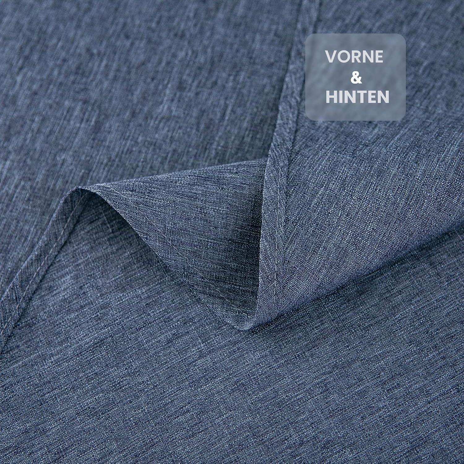Detalle de Yeahshion Tischdecke Rechteckig 140 × 240 cm blau – Schmutzabweisend, wasserdicht, Polyester-Leinen-Effekt