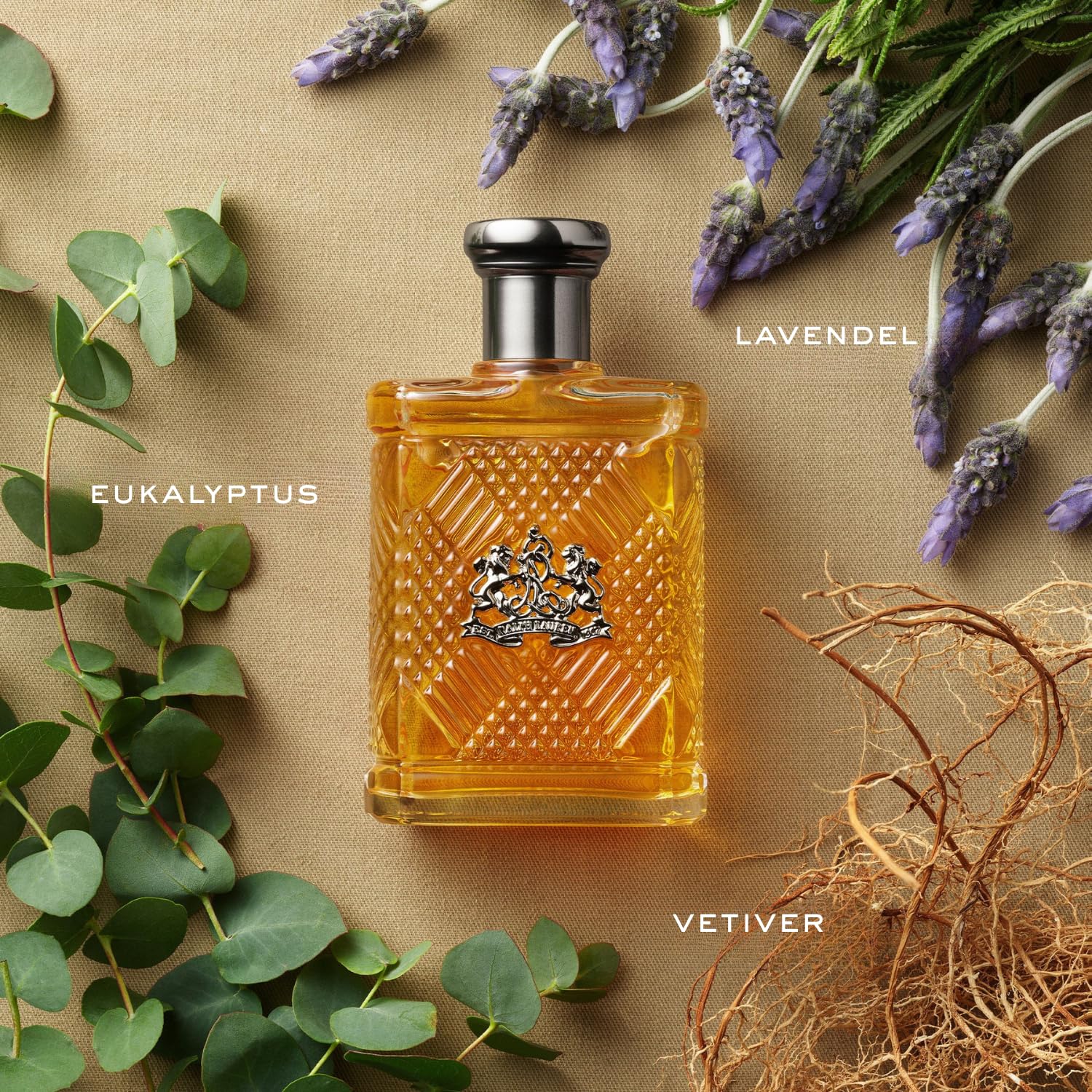 Detalle de Ralph Lauren Safari for Men Eau de Toilette – holzig-würziger Duft mit Zitrone, Lavendel & Patchouli (125 ml)