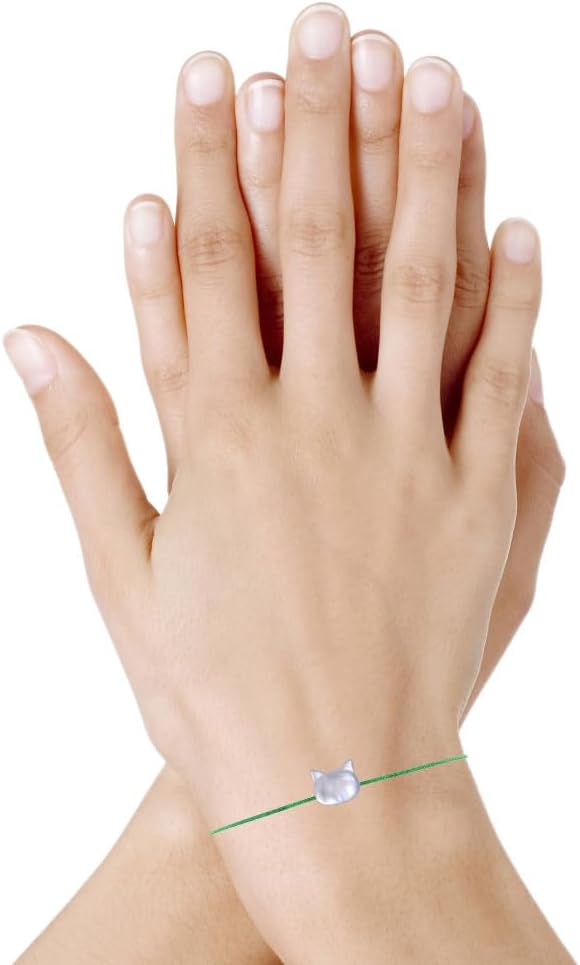 Thumbnail 1 de LES POULETTES BIJOUX Bracciale “Collegamento” con testa di gatto in madreperla