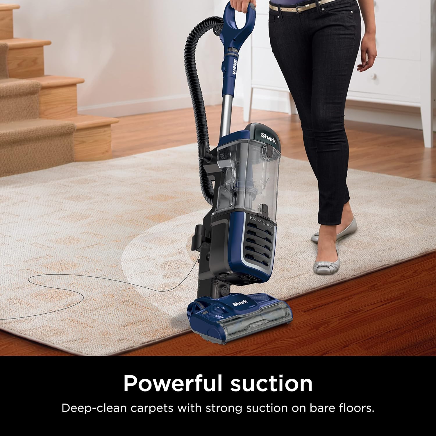 Detalle de Shark NV151 Navigator Swivel Pro Complete Upright Vacuum with HEPA Filtration in Navy