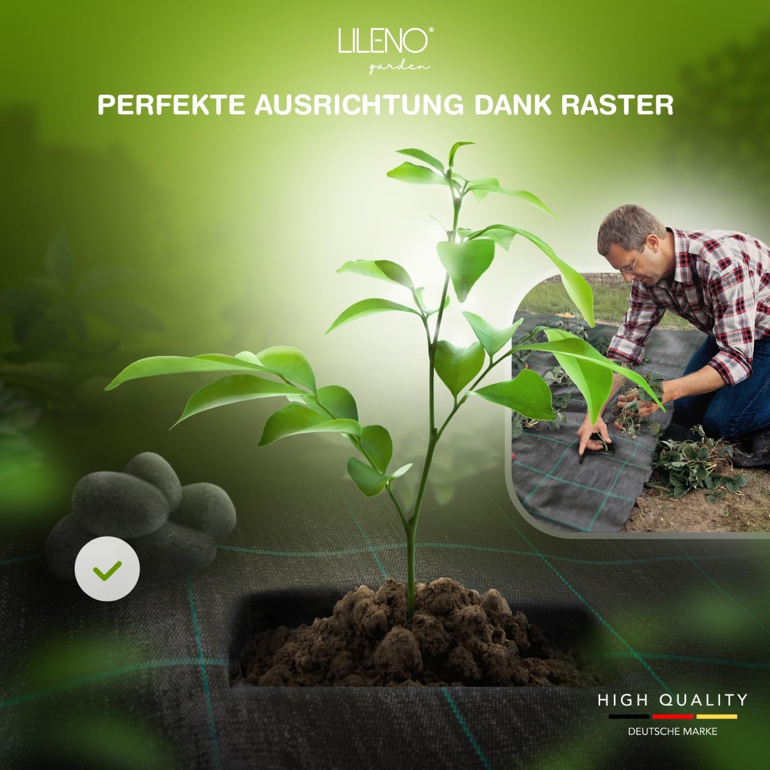 Thumbnail 6 de LILENO HOME Unkrautvlies 25m² – UV-beständiges Gartenvlies gegen Unkraut, wasser durchlässig, reißfest