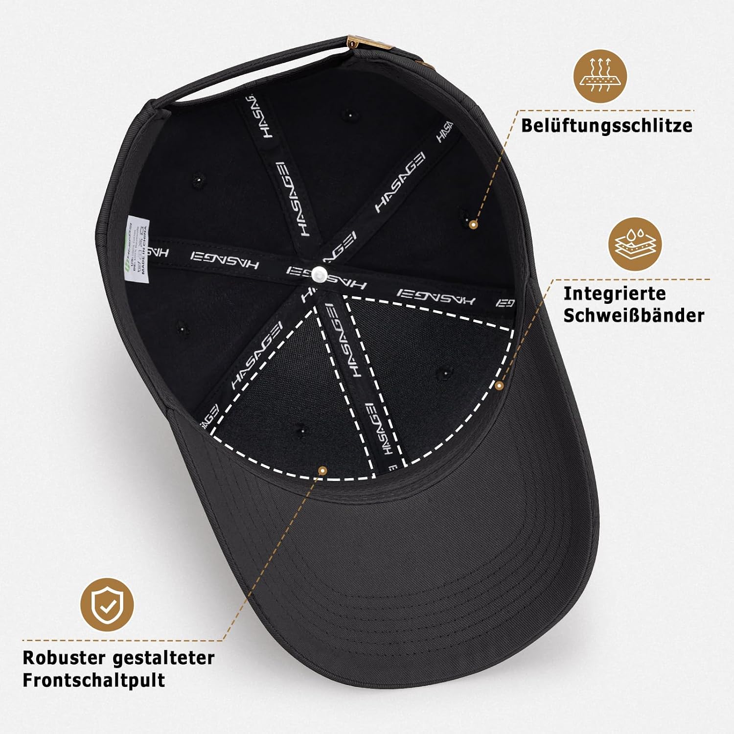 Detalle de HASAGEI Baseball Cap aus 100 % Baumwolle (verstellbar) für Herren & Damen