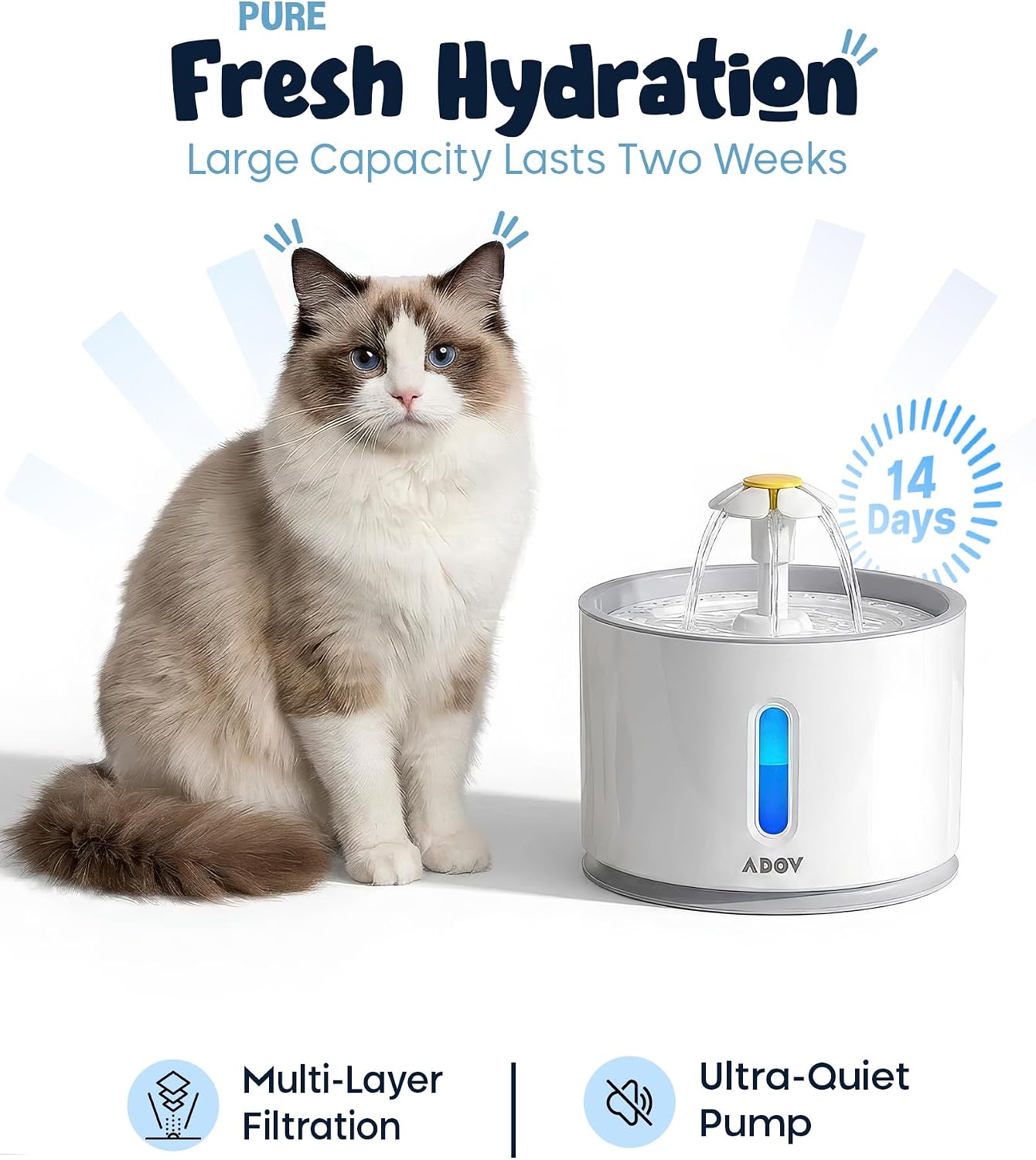 Thumbnail 5 de ADOV Cat Water Fountain 2.4L