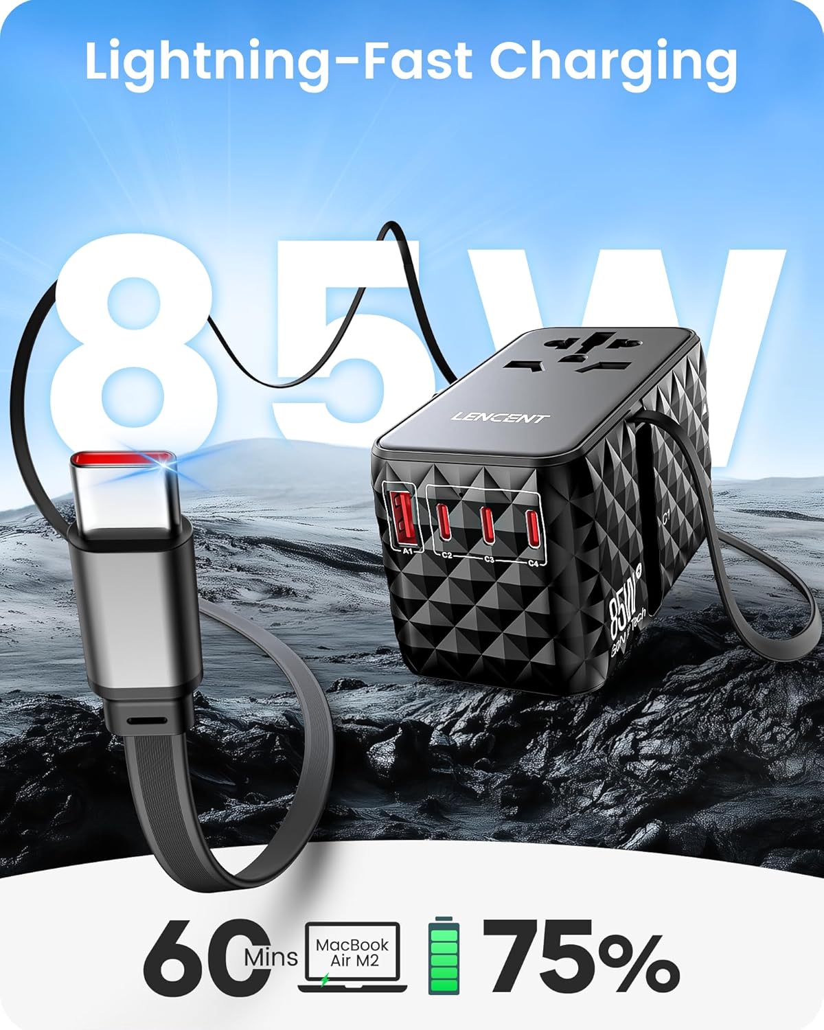 Thumbnail 3 de LENCENT 85W Adaptador enchufe universal USB-C 70W