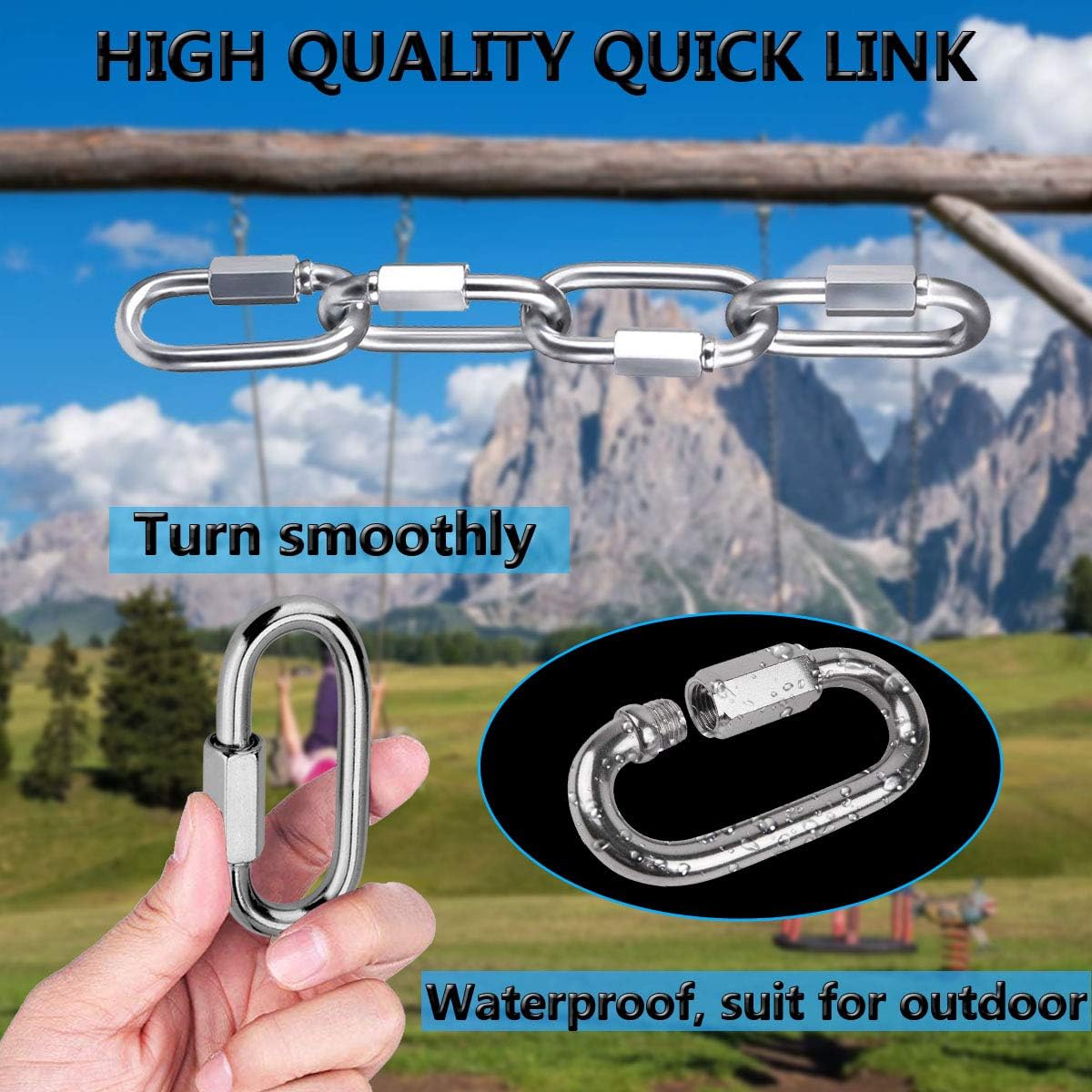 Detalle 2 de Ekunbuy 304 Stainless Steel Heavy Duty Quick Link Chain Connector (Mini, 12-pack)