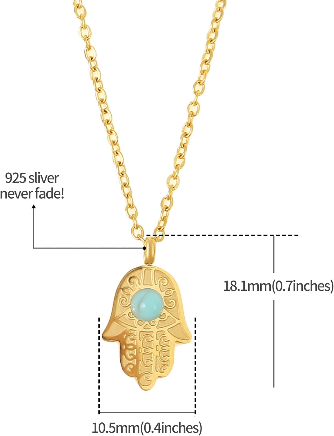 Thumbnail 6 de Collana Nami mano Hamsa 40 cm