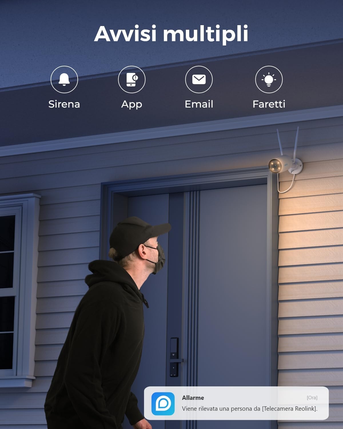 Thumbnail 6 de Reolink ColorX CX410W, telecamera Wi‑Fi 2K con visione notturna True Color, audio bidirezionale