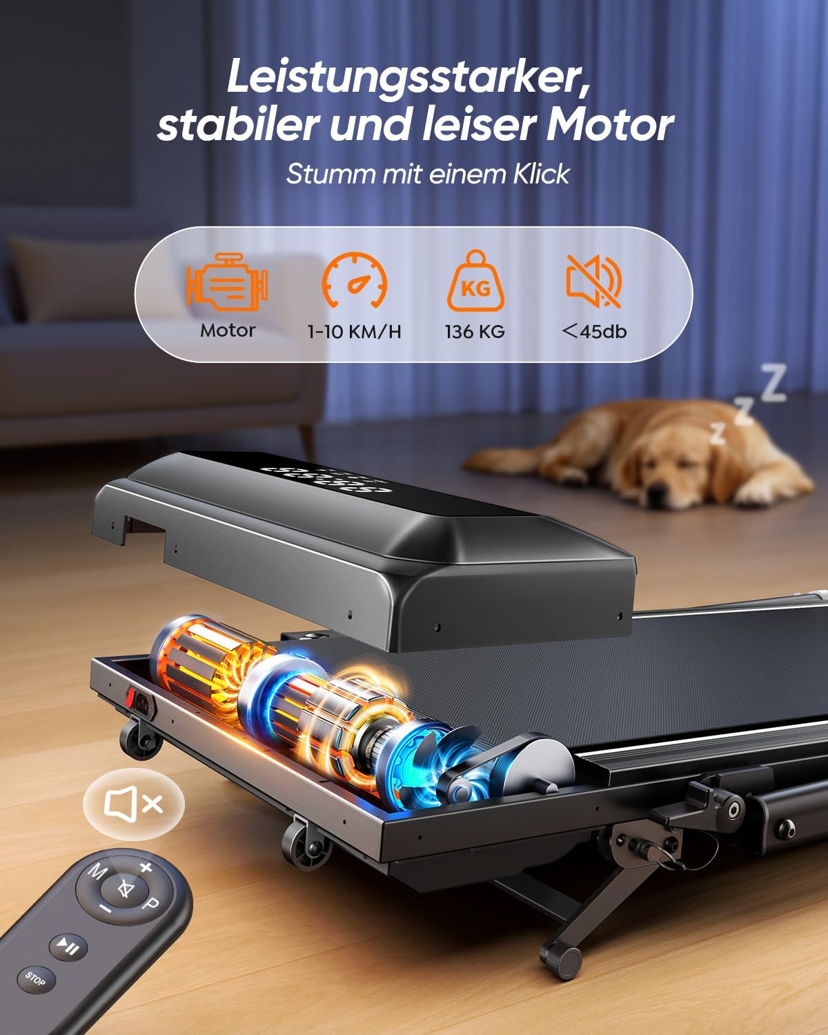 Thumbnail 4 de Laufband für Zuhause mit Neigung – 5 IN 1 Walking Pad mit 12% Steigung, 2,5 PS, klappbar