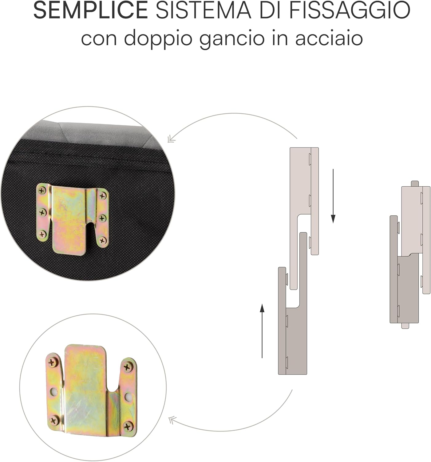 Thumbnail 4 de Baroni Home Cabecero de Cama Imbottito in Velluto Grigio con Struttura in MDF – 152x55 cm
