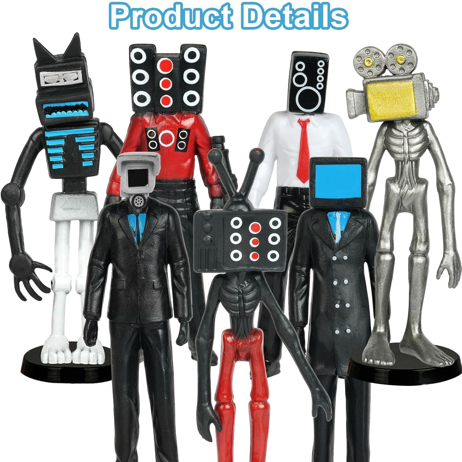 Detalle 2 de OSDUE Figurine D'action Toilettes – toalettfigurer i PVC, 9 delar, 5–10 cm