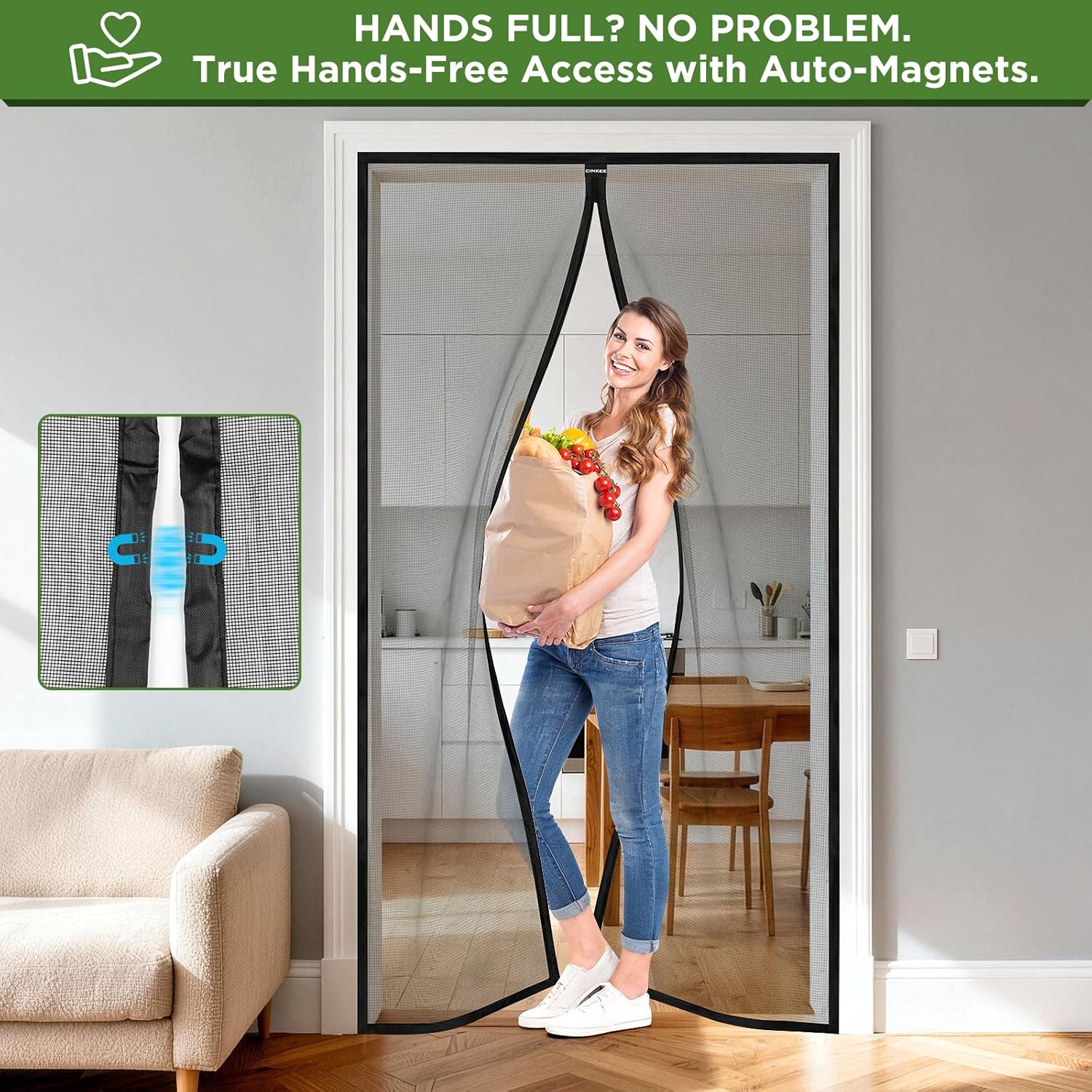 Detalle de NUOVA Zanzariera Magnetica per Porta 90x230 cm – Chiusura Istantanea e Installazione senza Trapano