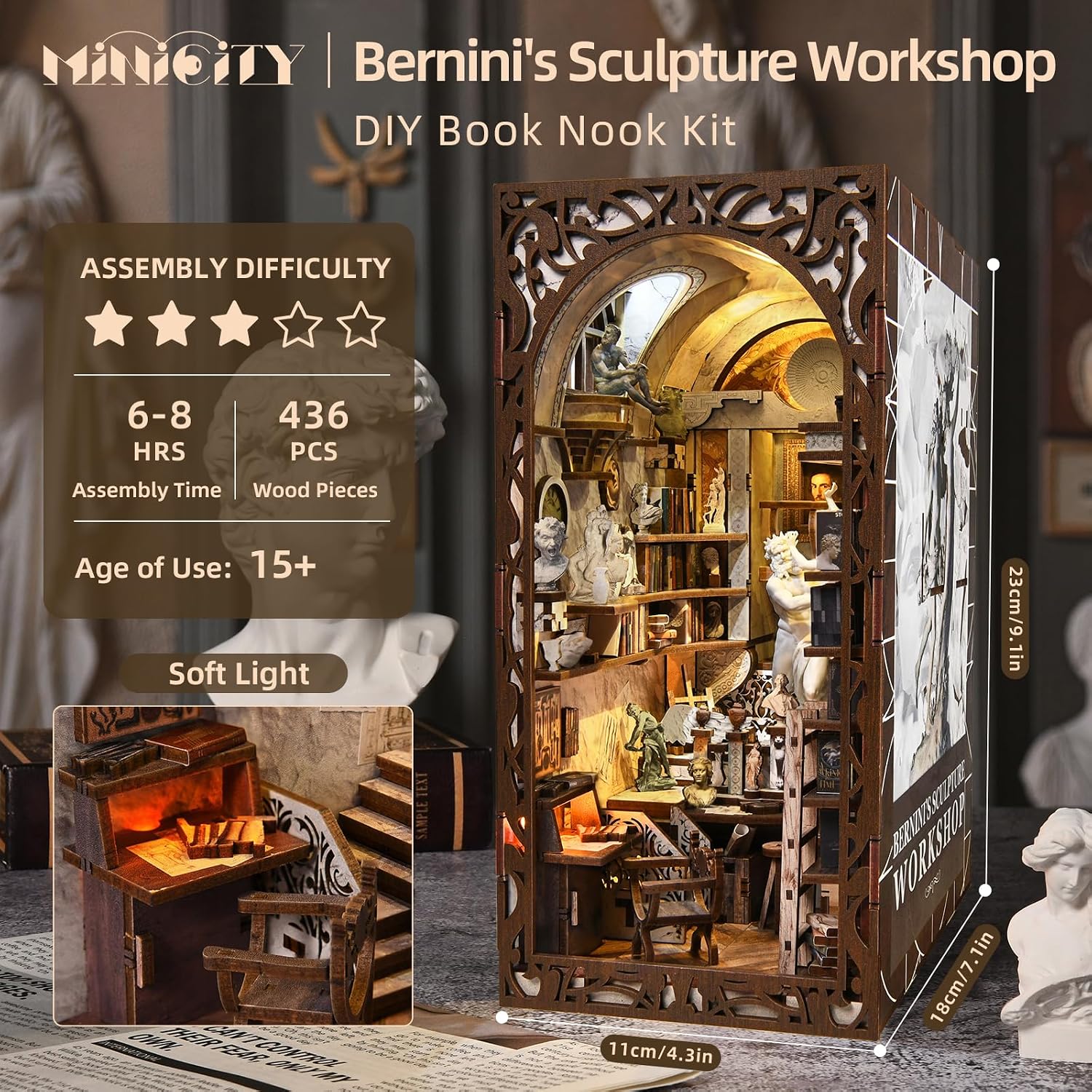 Detalle 1 de MiniCity Bernini's Workshop Book Nook