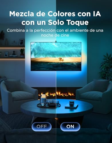 Detalle de Govee TV Backlight 3 Dual Cámara 5 m RGBWIC para 75–85 pulgadas