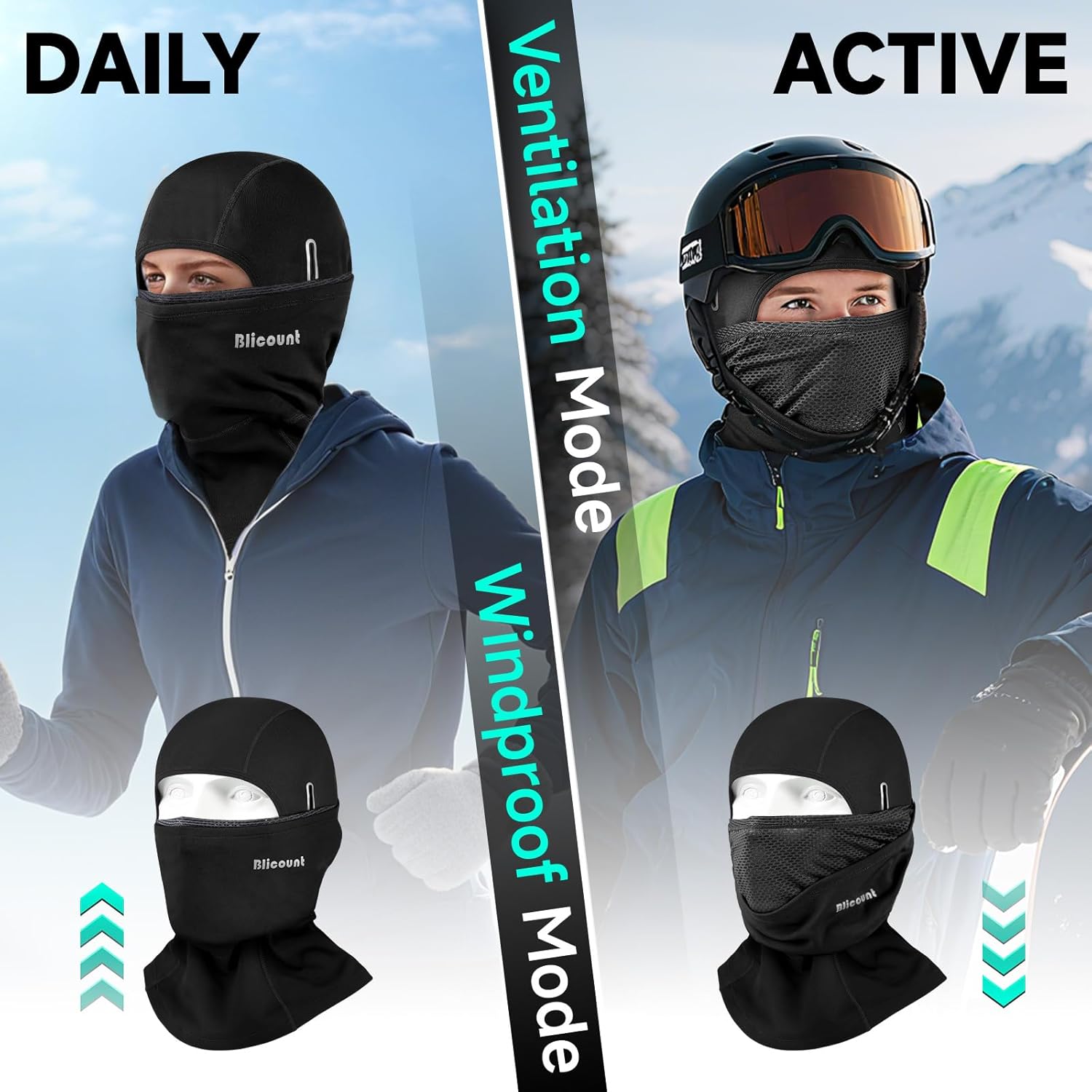 Thumbnail 3 de Blicount Sturmhaube Winter Balaclava – winddicht, warm & atmungsaktiv