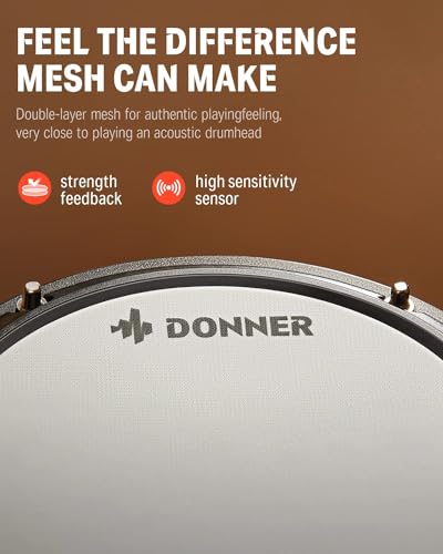 Thumbnail 6 de Donner DED-80 Electric Drum Kit: Practical starter set with mesh pads andMelodics lessons