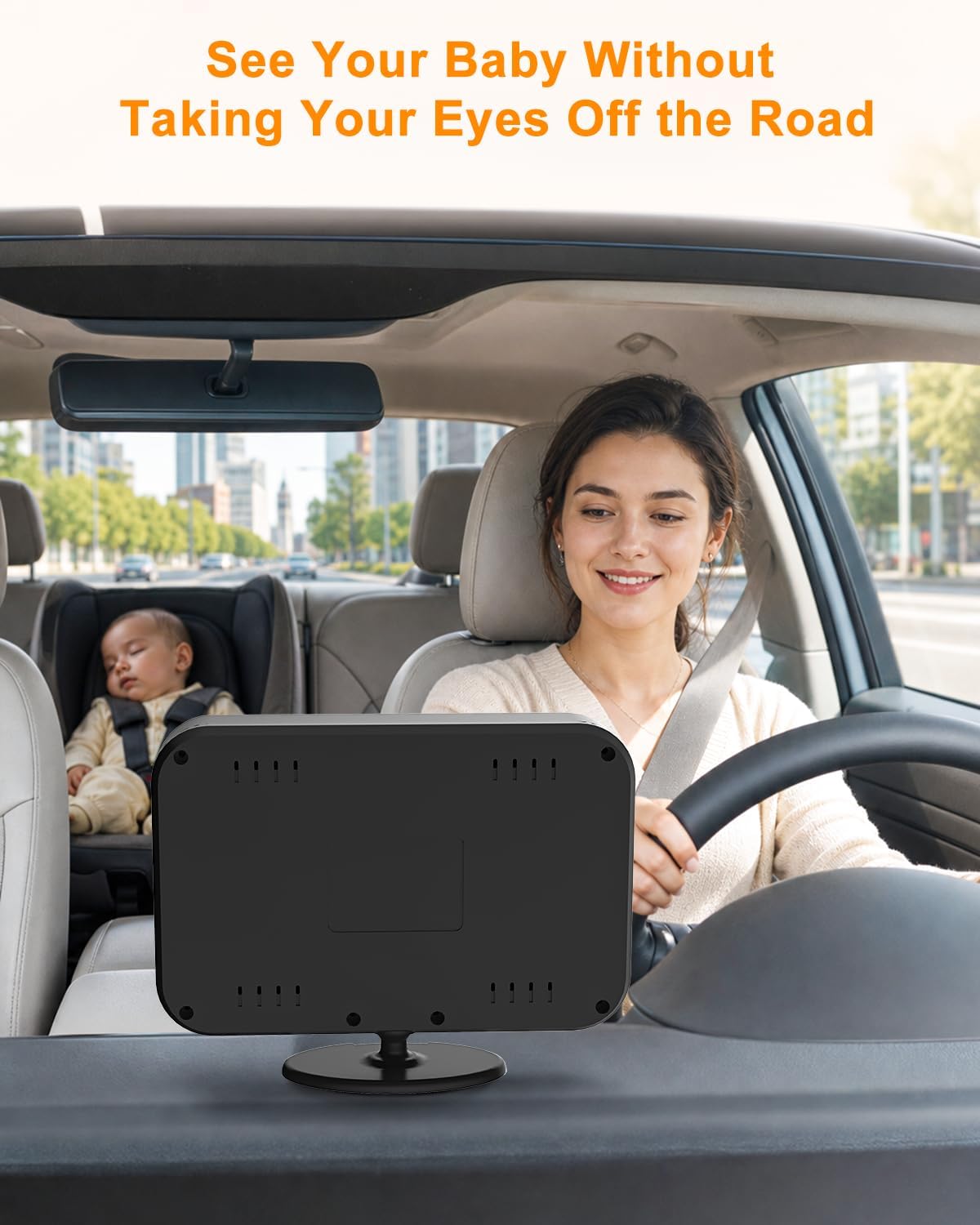 Detalle 2 de CUKIY 008 Baby Car Camera, 1080p Wired Monitor with 150° View