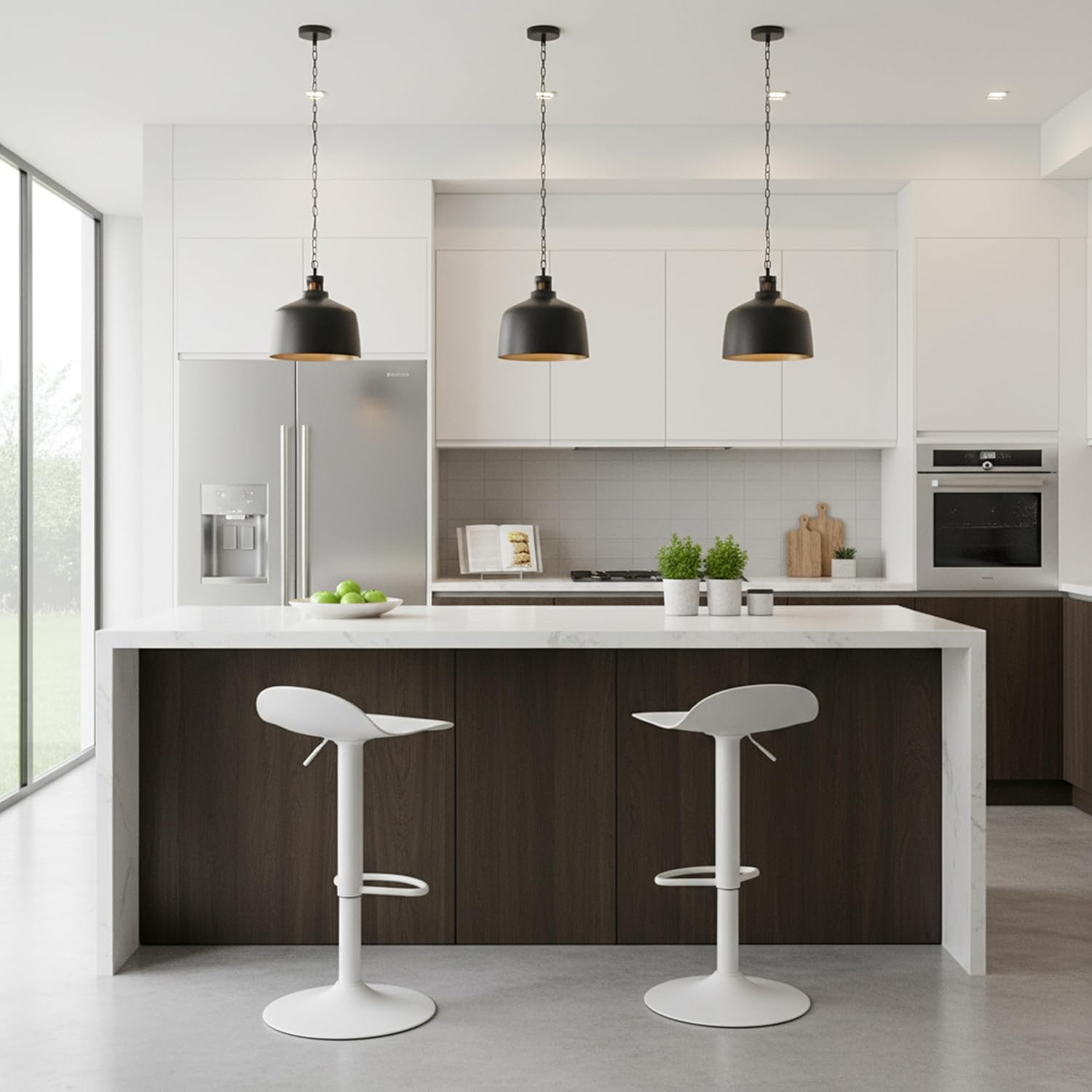 Thumbnail 1 de Baroni Home Set: 2 sgabelli girevoli regolabili in bianco, 40x40x64-86 cm