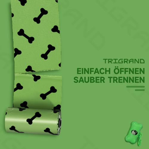 Detalle 2 de TRIGRAND – Bolsas para excrementos de perro, 420 bolsas en 30 rollos con dispensador biodegradable y perfumado (lavanda)