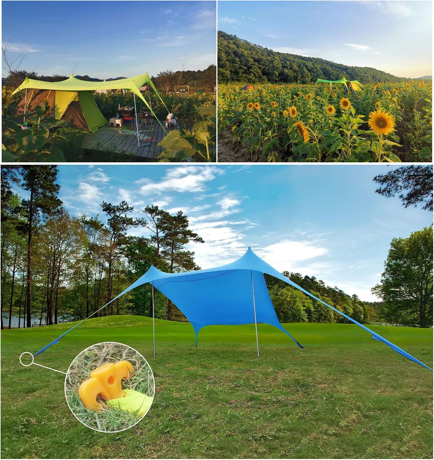 Thumbnail 6 de Floving Strand Schatten Zelt Markise für 4–5 Personen (Grün, L) – wasserfest, leicht & robust