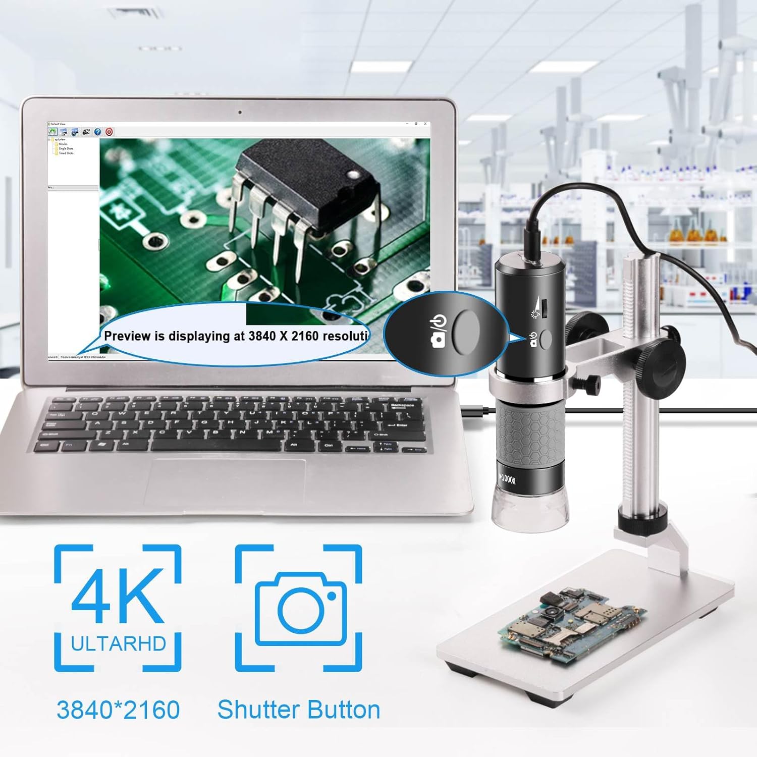 Thumbnail 1 de Ninyoon 4K WiFi Microscope with Pro Stand: A practical all‑rounder for home use