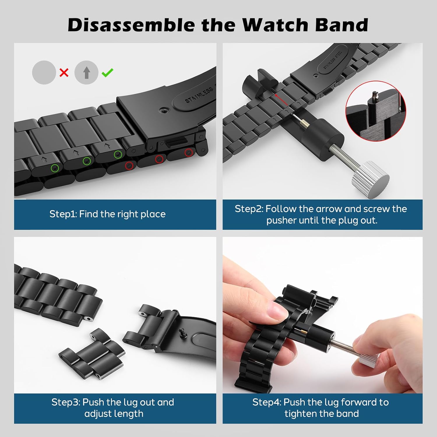 Thumbnail 5 de MoKo cinturino acciaio per Apple Watch 14,3 mm