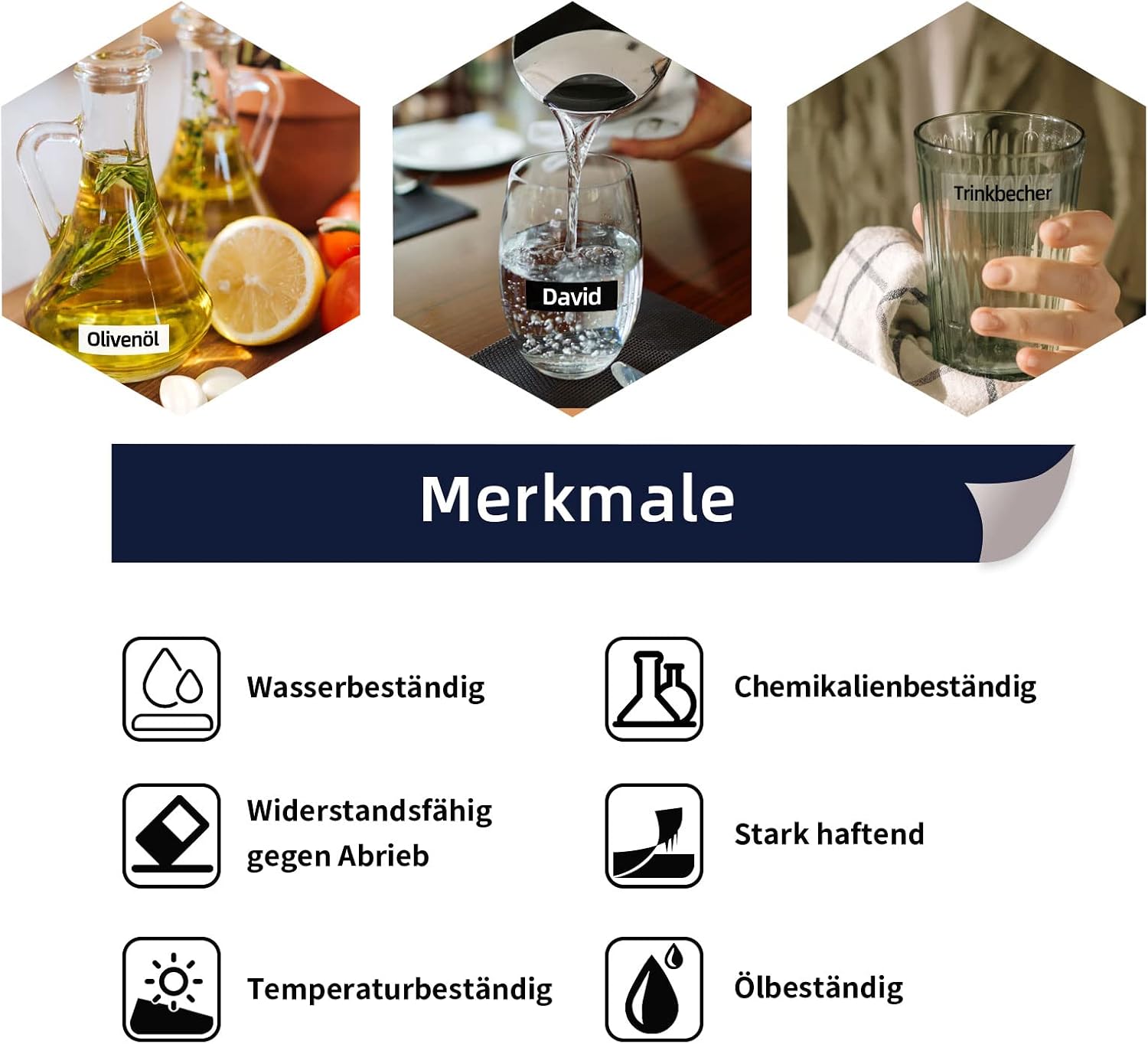 Detalle de 3er-Pack Kunststoff-Etikettenband für Dymo LetraTag, 12 mm (schwarzer Druck auf weiß/klare Schrift auf schwarz)