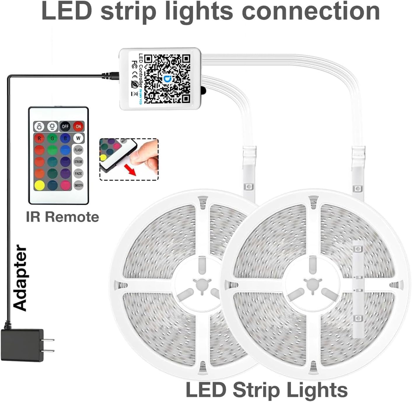 Detalle 2 de DAYBETTER DCF0223124G-DAUS0 RGB LED Strip Lights, 200 ft, App and Remote Control