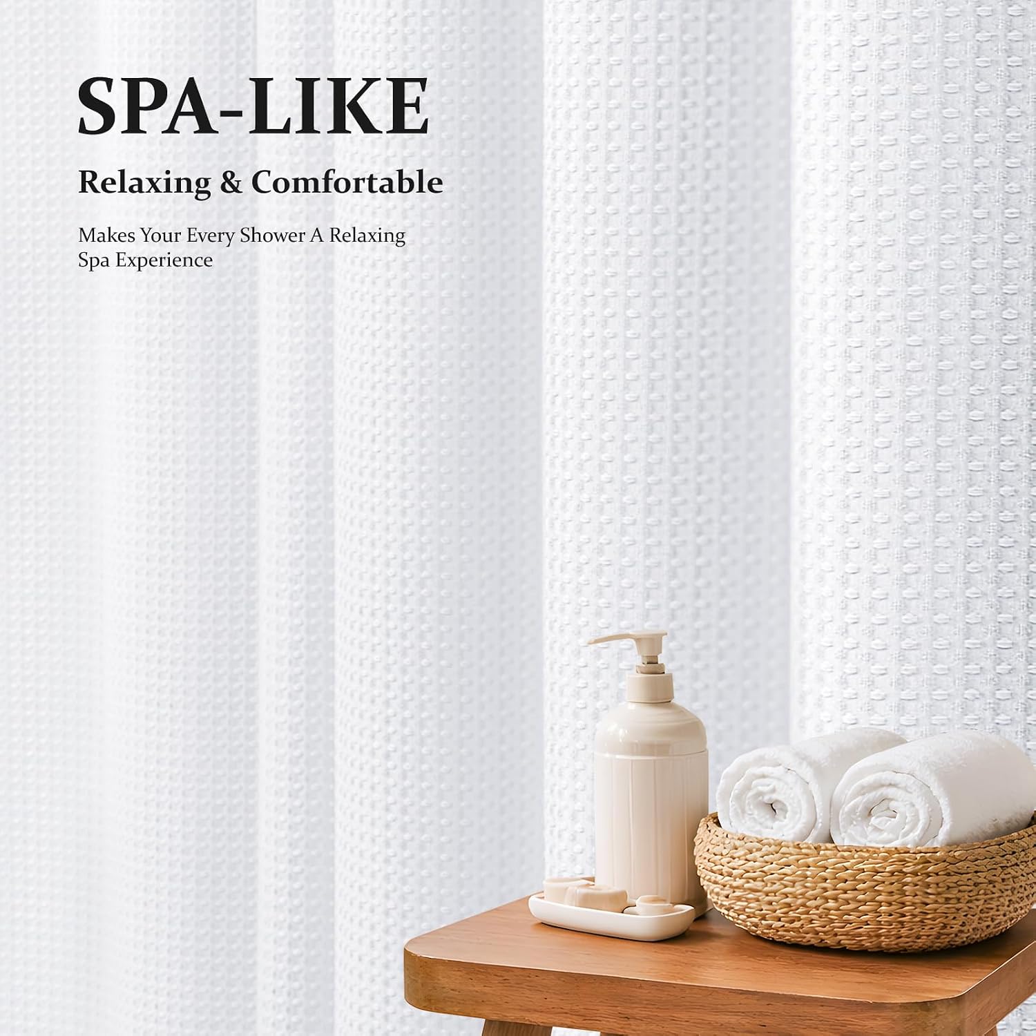 Thumbnail 1 de Dynamene Waffle Weave Shower Curtain 72x72
