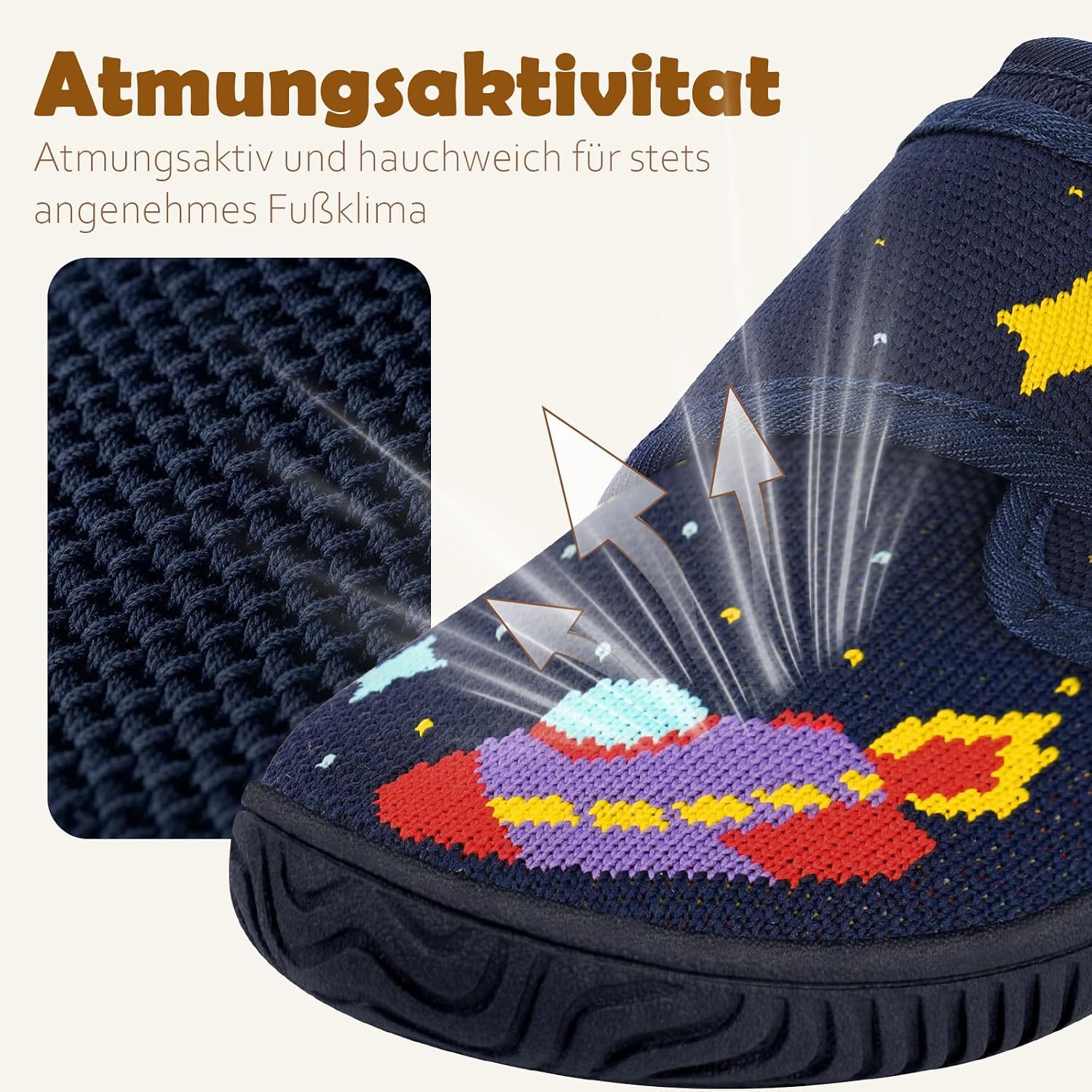 Detalle de IceUnicorn Hausschuhe Kinder – atmungsaktiv, rutschfest und leichtfedernd